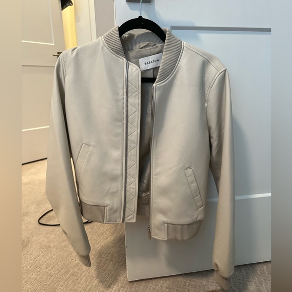 Aritzia small, NEW Babaton leather bomber jacket. - Picture 1 of 4